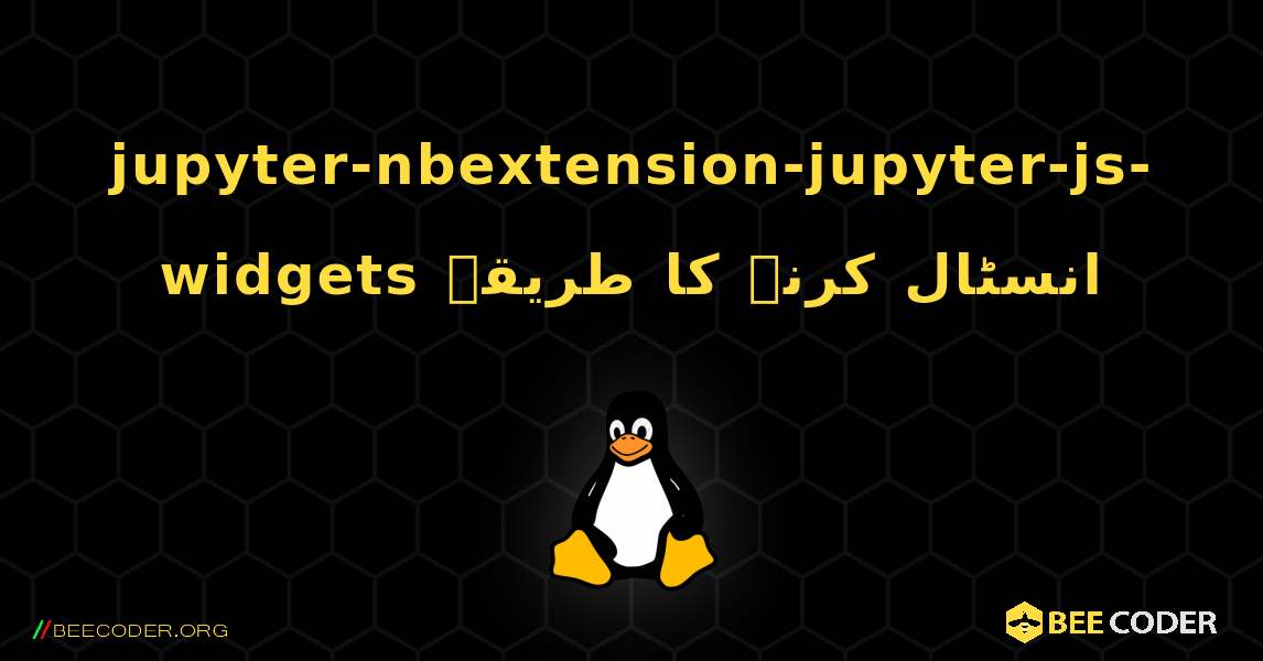 jupyter-nbextension-jupyter-js-widgets  انسٹال کرنے کا طریقہ. Linux