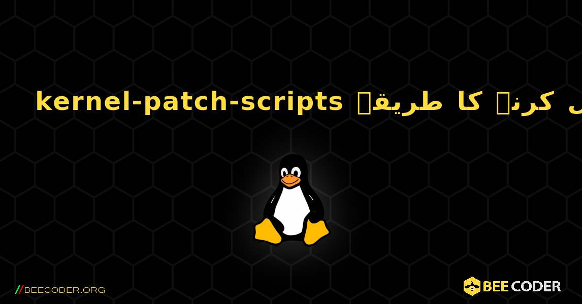 kernel-patch-scripts  انسٹال کرنے کا طریقہ. Linux