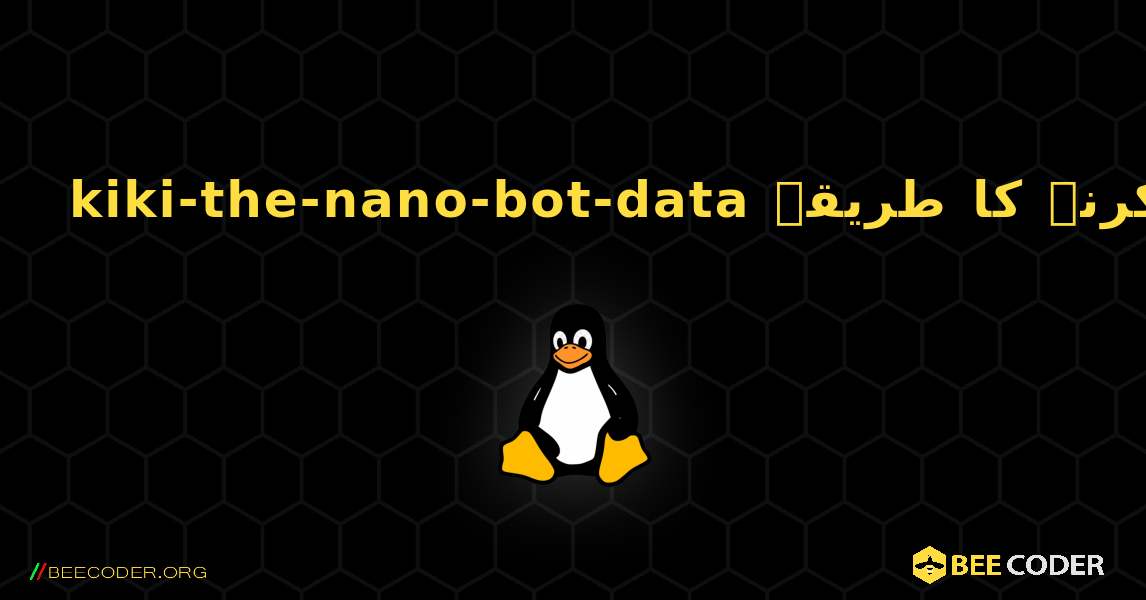 kiki-the-nano-bot-data  انسٹال کرنے کا طریقہ. Linux