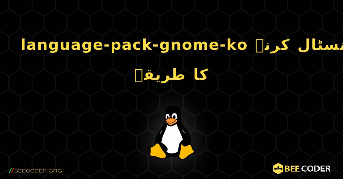 language-pack-gnome-ko  انسٹال کرنے کا طریقہ. Linux