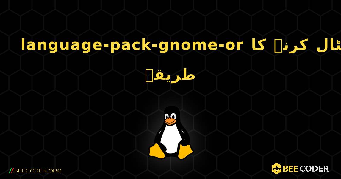 language-pack-gnome-or  انسٹال کرنے کا طریقہ. Linux