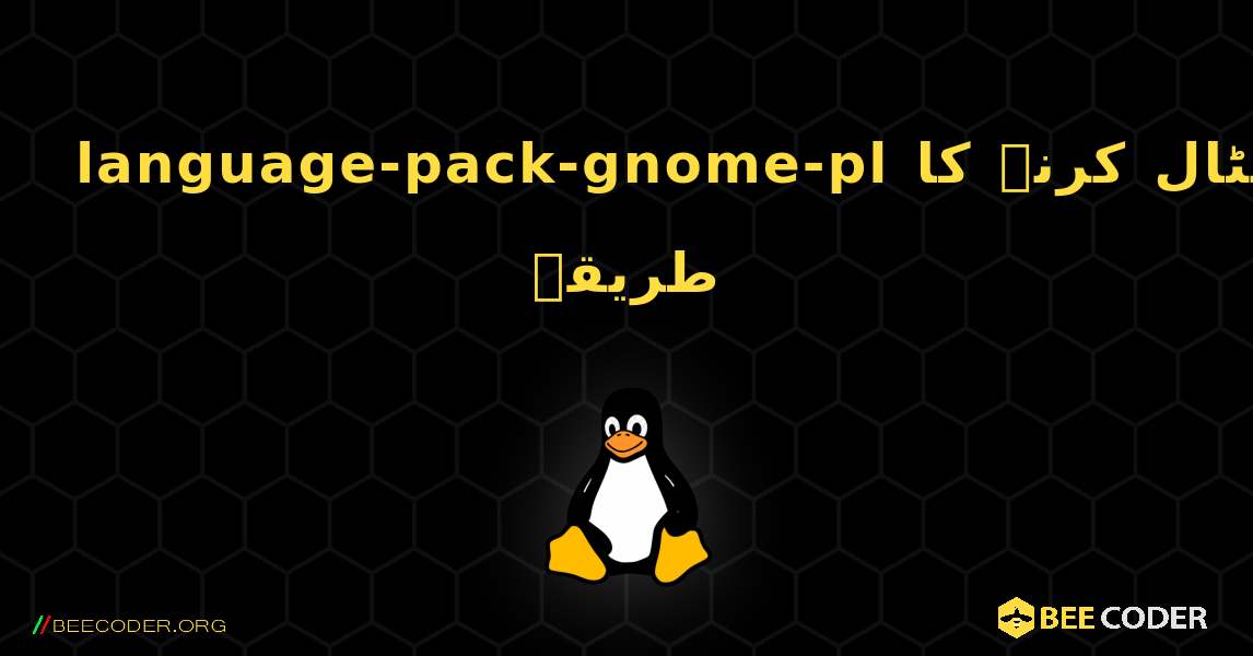 language-pack-gnome-pl  انسٹال کرنے کا طریقہ. Linux