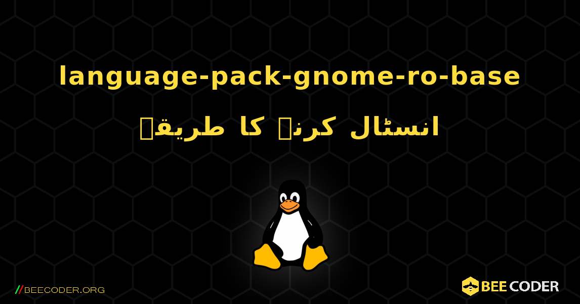 language-pack-gnome-ro-base  انسٹال کرنے کا طریقہ. Linux