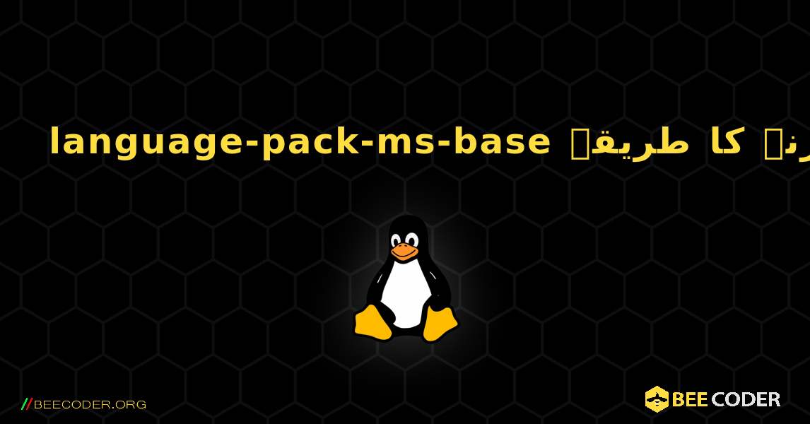 language-pack-ms-base  انسٹال کرنے کا طریقہ. Linux