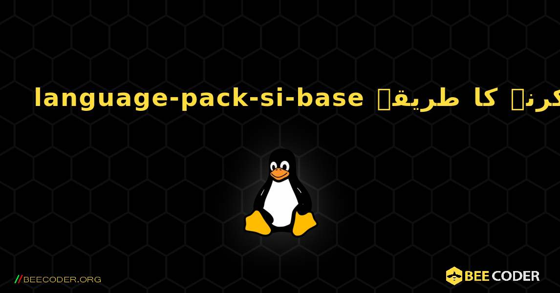 language-pack-si-base  انسٹال کرنے کا طریقہ. Linux