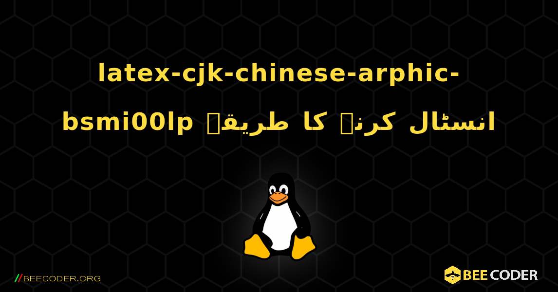 latex-cjk-chinese-arphic-bsmi00lp  انسٹال کرنے کا طریقہ. Linux