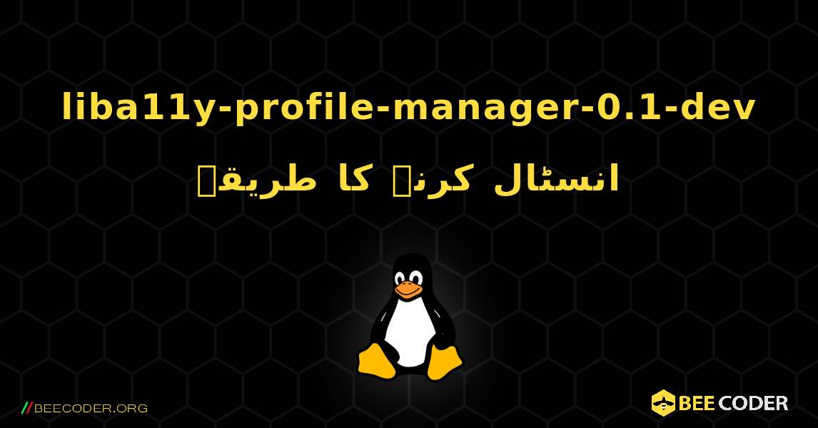 liba11y-profile-manager-0.1-dev  انسٹال کرنے کا طریقہ. Linux