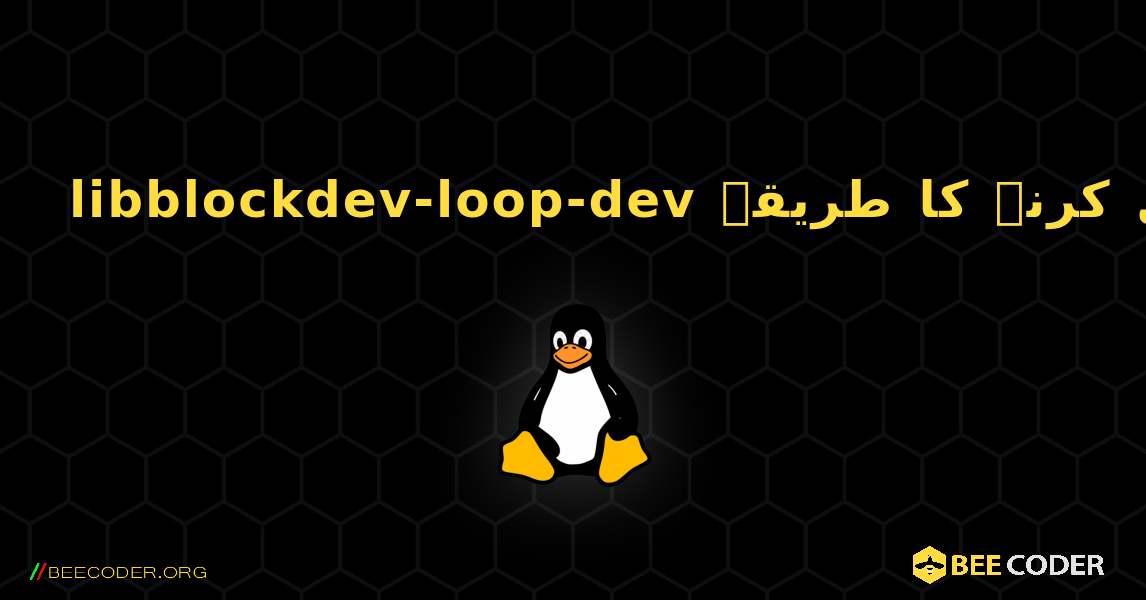 libblockdev-loop-dev  انسٹال کرنے کا طریقہ. Linux