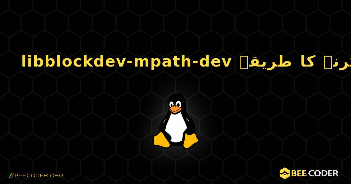 libblockdev-mpath-dev  انسٹال کرنے کا طریقہ. Linux