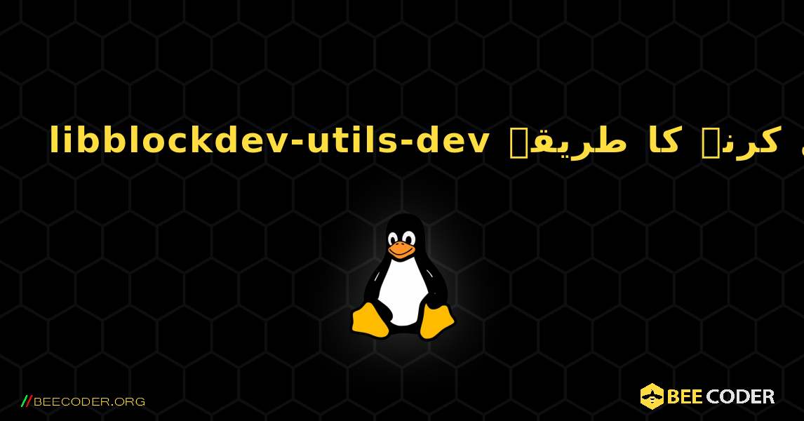 libblockdev-utils-dev  انسٹال کرنے کا طریقہ. Linux