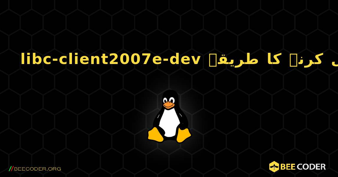 libc-client2007e-dev  انسٹال کرنے کا طریقہ. Linux