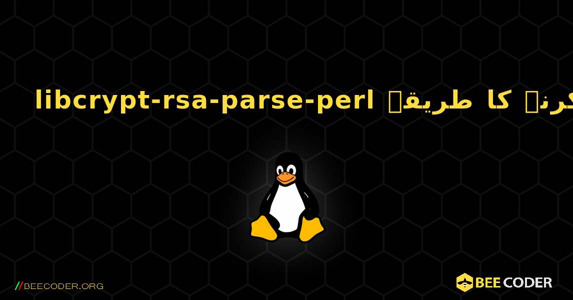 libcrypt-rsa-parse-perl  انسٹال کرنے کا طریقہ. Linux