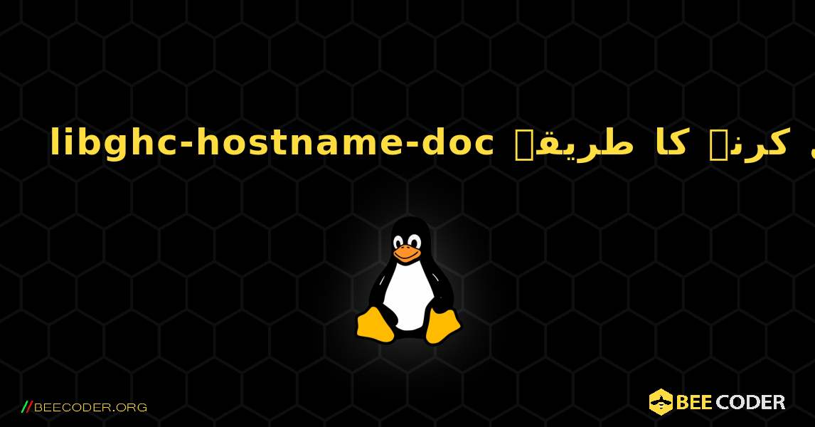 libghc-hostname-doc  انسٹال کرنے کا طریقہ. Linux