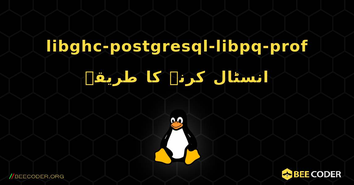 libghc-postgresql-libpq-prof  انسٹال کرنے کا طریقہ. Linux