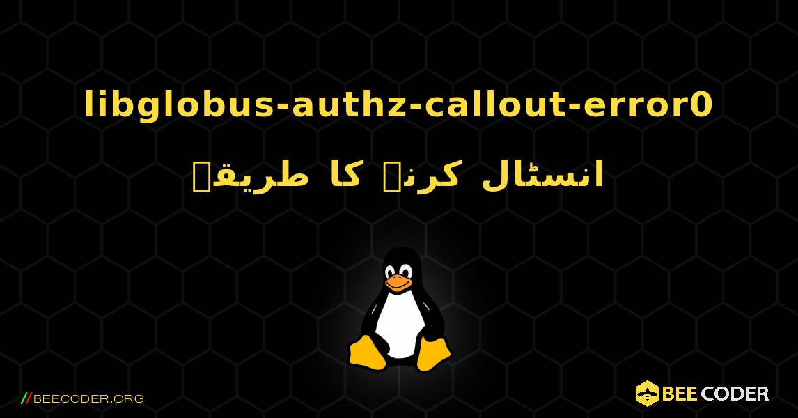 libglobus-authz-callout-error0  انسٹال کرنے کا طریقہ. Linux