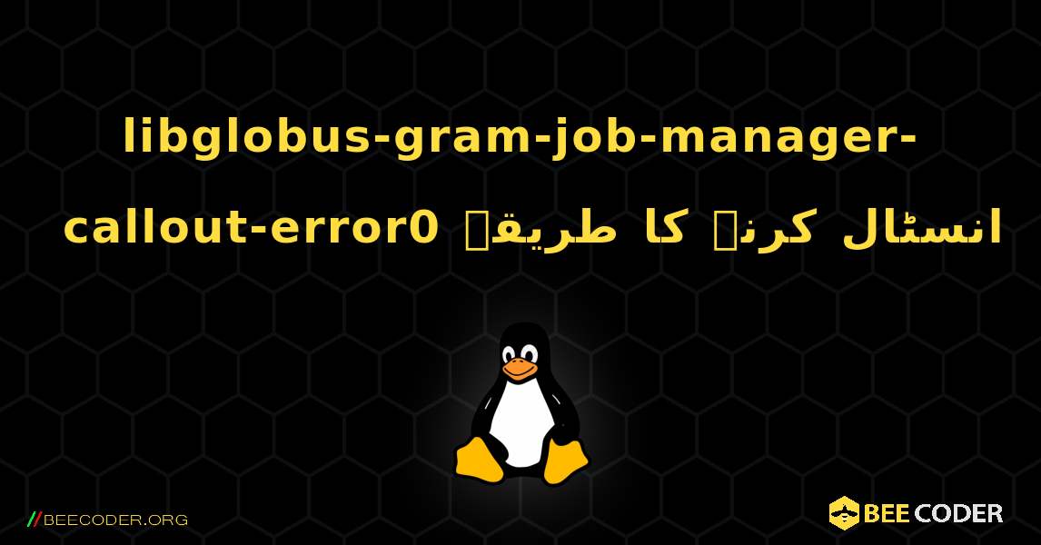 libglobus-gram-job-manager-callout-error0  انسٹال کرنے کا طریقہ. Linux