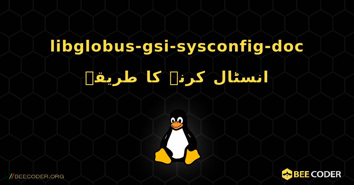 libglobus-gsi-sysconfig-doc  انسٹال کرنے کا طریقہ. Linux