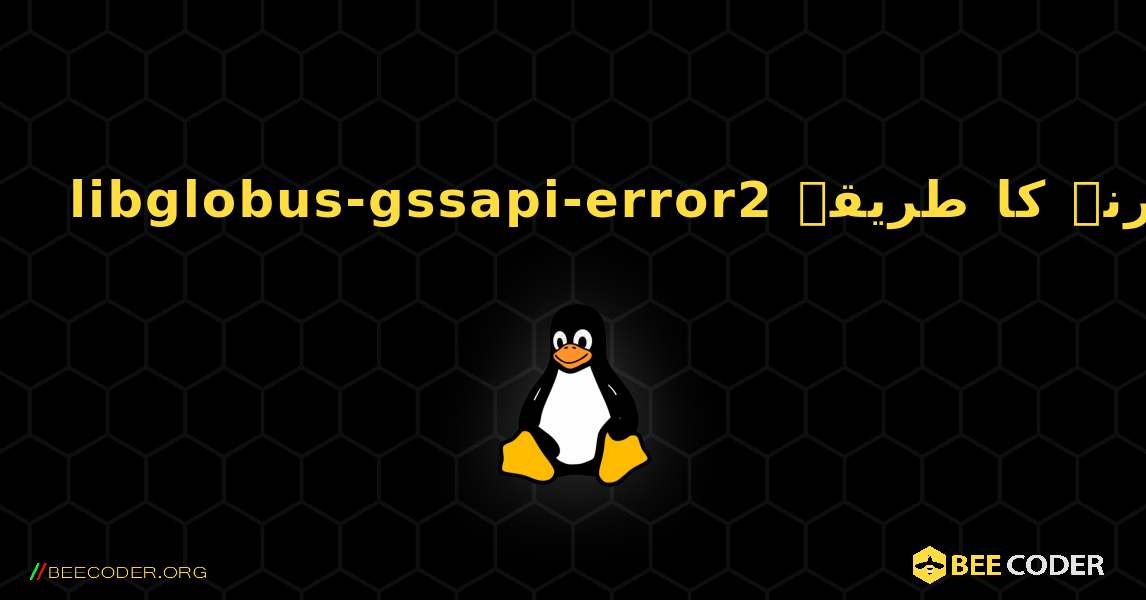 libglobus-gssapi-error2  انسٹال کرنے کا طریقہ. Linux