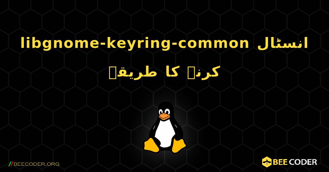 libgnome-keyring-common  انسٹال کرنے کا طریقہ. Linux