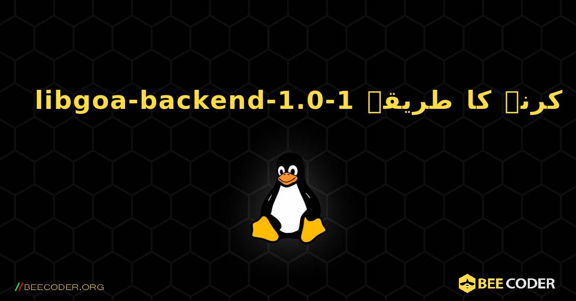 libgoa-backend-1.0-1  انسٹال کرنے کا طریقہ. Linux