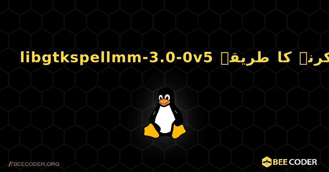 libgtkspellmm-3.0-0v5  انسٹال کرنے کا طریقہ. Linux