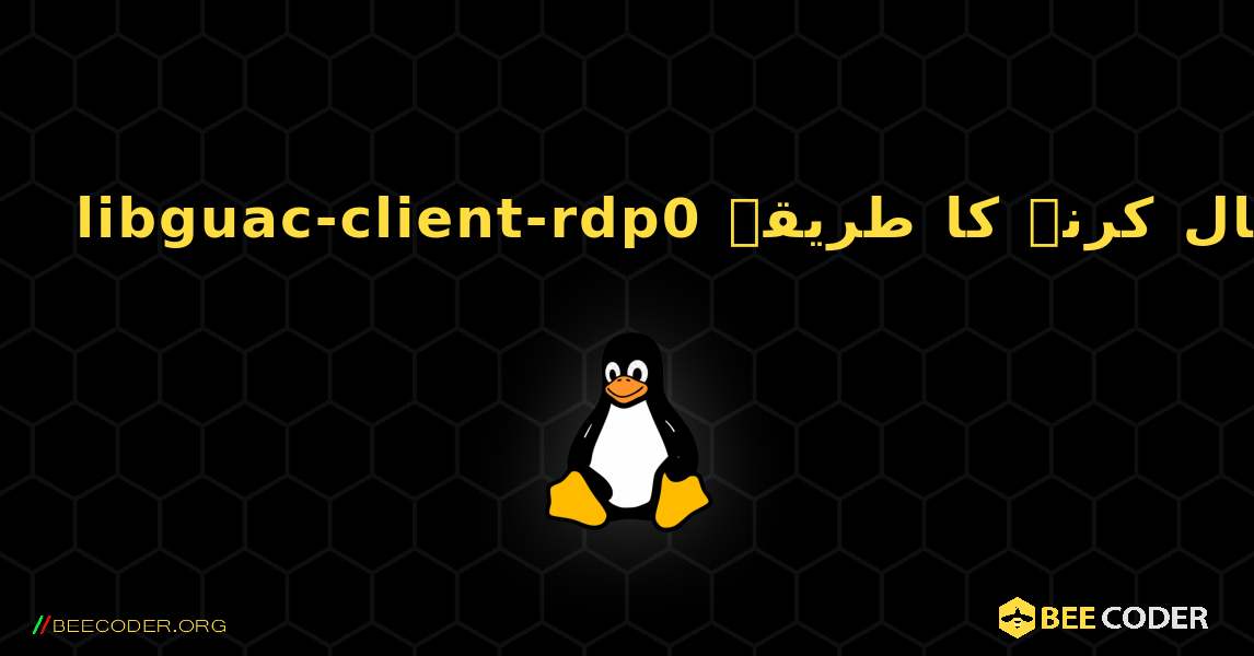 libguac-client-rdp0  انسٹال کرنے کا طریقہ. Linux