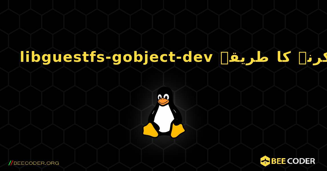 libguestfs-gobject-dev  انسٹال کرنے کا طریقہ. Linux