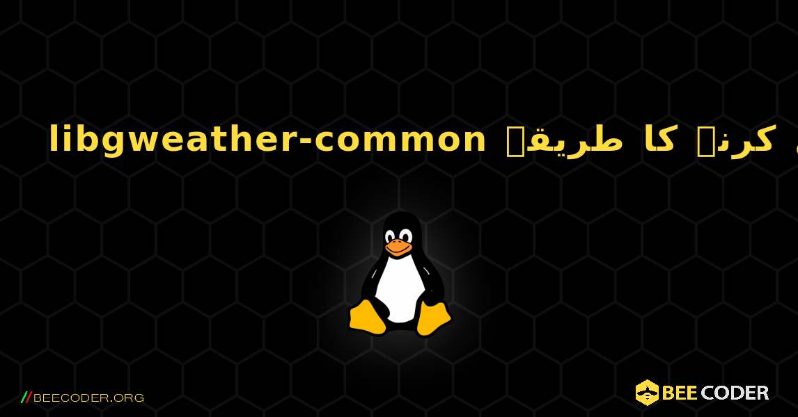 libgweather-common  انسٹال کرنے کا طریقہ. Linux