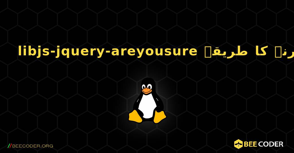 libjs-jquery-areyousure  انسٹال کرنے کا طریقہ. Linux