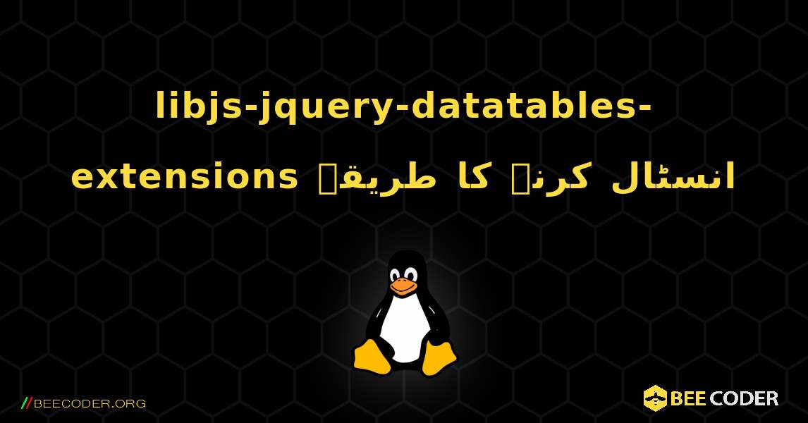 libjs-jquery-datatables-extensions  انسٹال کرنے کا طریقہ. Linux
