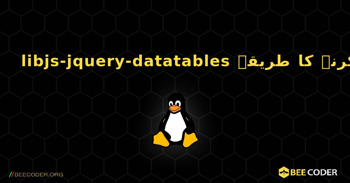 libjs-jquery-datatables  انسٹال کرنے کا طریقہ. Linux