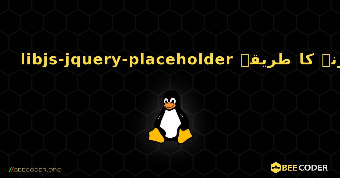 libjs-jquery-placeholder  انسٹال کرنے کا طریقہ. Linux