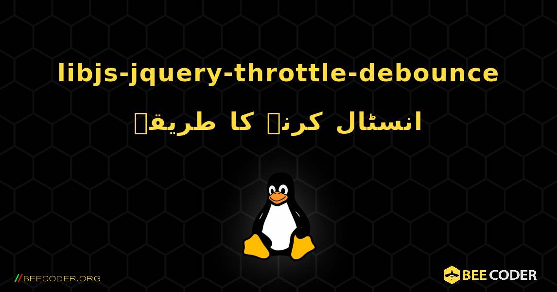 libjs-jquery-throttle-debounce  انسٹال کرنے کا طریقہ. Linux