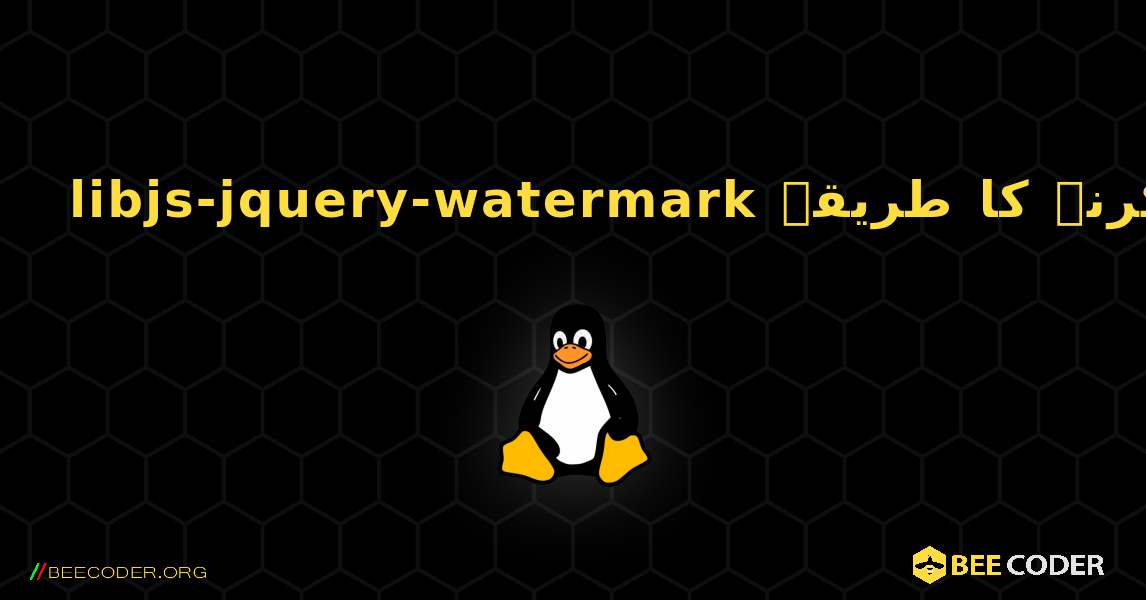 libjs-jquery-watermark  انسٹال کرنے کا طریقہ. Linux