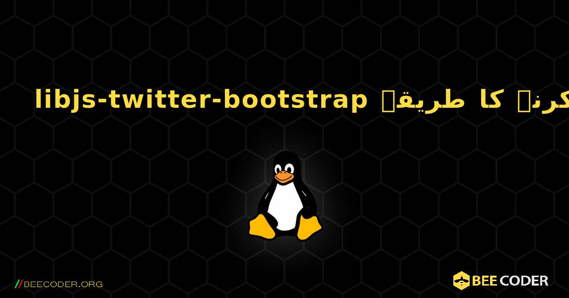 libjs-twitter-bootstrap  انسٹال کرنے کا طریقہ. Linux