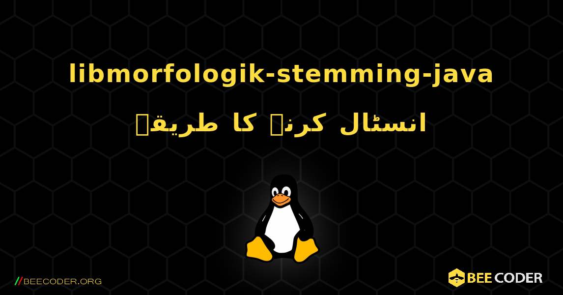 libmorfologik-stemming-java  انسٹال کرنے کا طریقہ. Linux