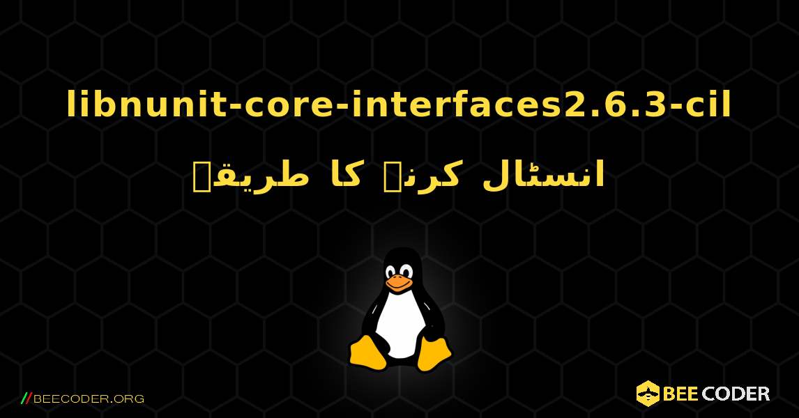 libnunit-core-interfaces2.6.3-cil  انسٹال کرنے کا طریقہ. Linux