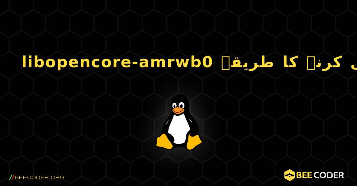 libopencore-amrwb0  انسٹال کرنے کا طریقہ. Linux