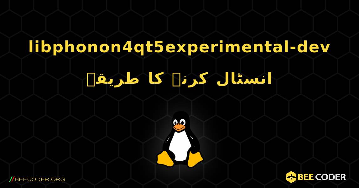 libphonon4qt5experimental-dev  انسٹال کرنے کا طریقہ. Linux