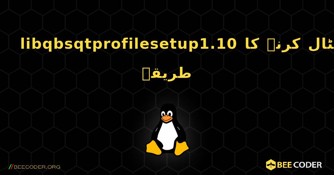 libqbsqtprofilesetup1.10  انسٹال کرنے کا طریقہ. Linux