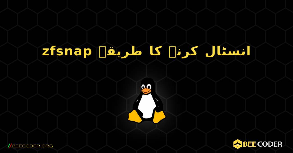 zfsnap  انسٹال کرنے کا طریقہ. Linux