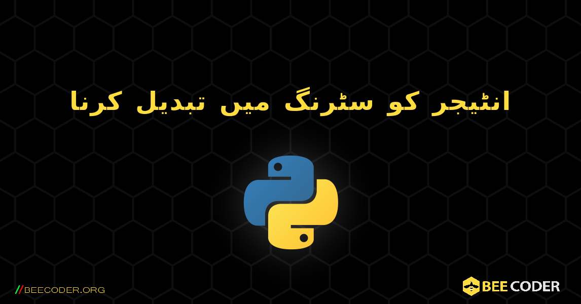 انٹیجر کو سٹرنگ میں تبدیل کرنا. Python