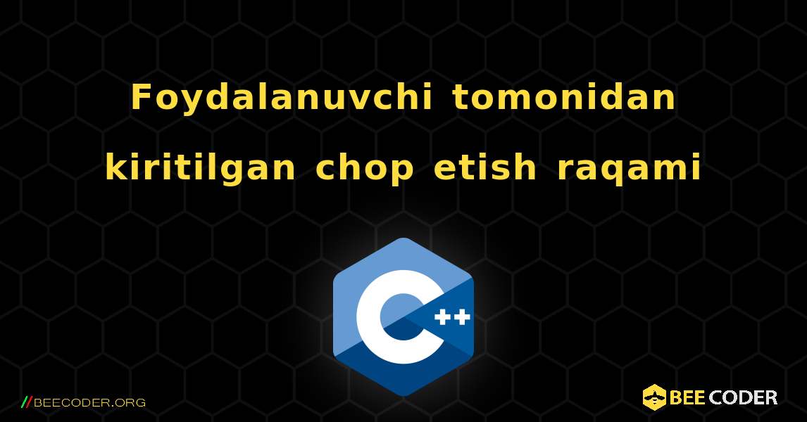 Foydalanuvchi tomonidan kiritilgan chop etish raqami. C++