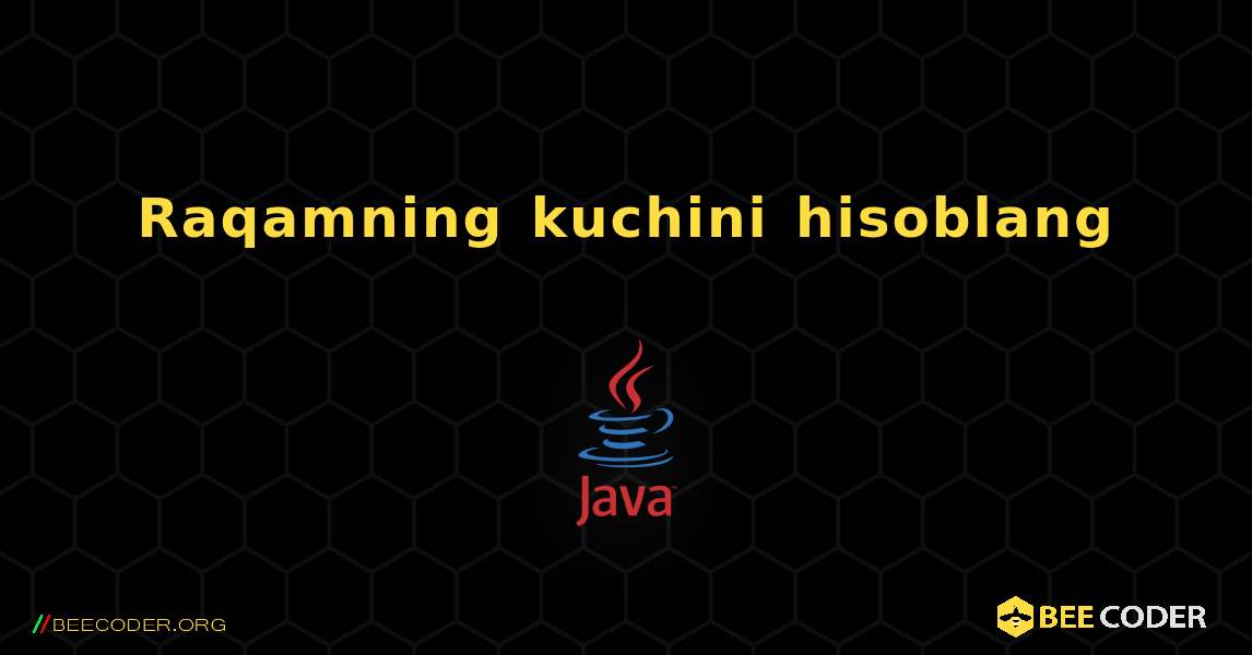 Raqamning kuchini hisoblang. Java