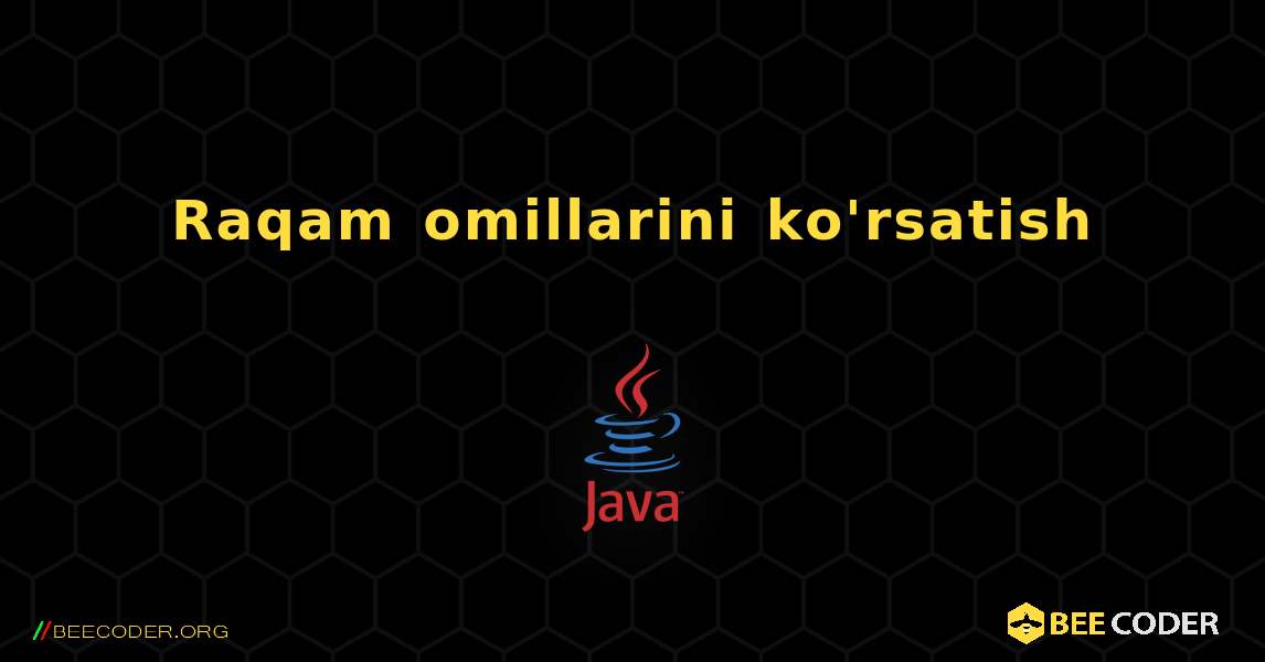 Raqam omillarini ko'rsatish. Java