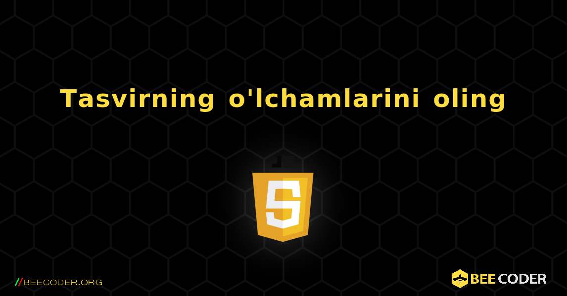 Tasvirning o'lchamlarini oling. JavaScript