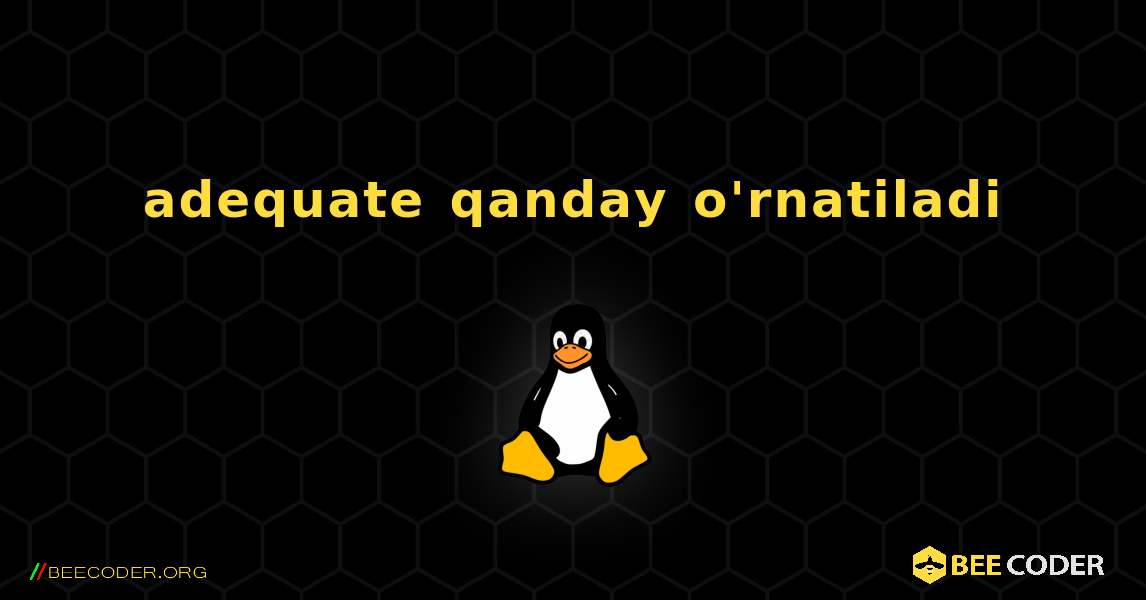 adequate  qanday o'rnatiladi. Linux