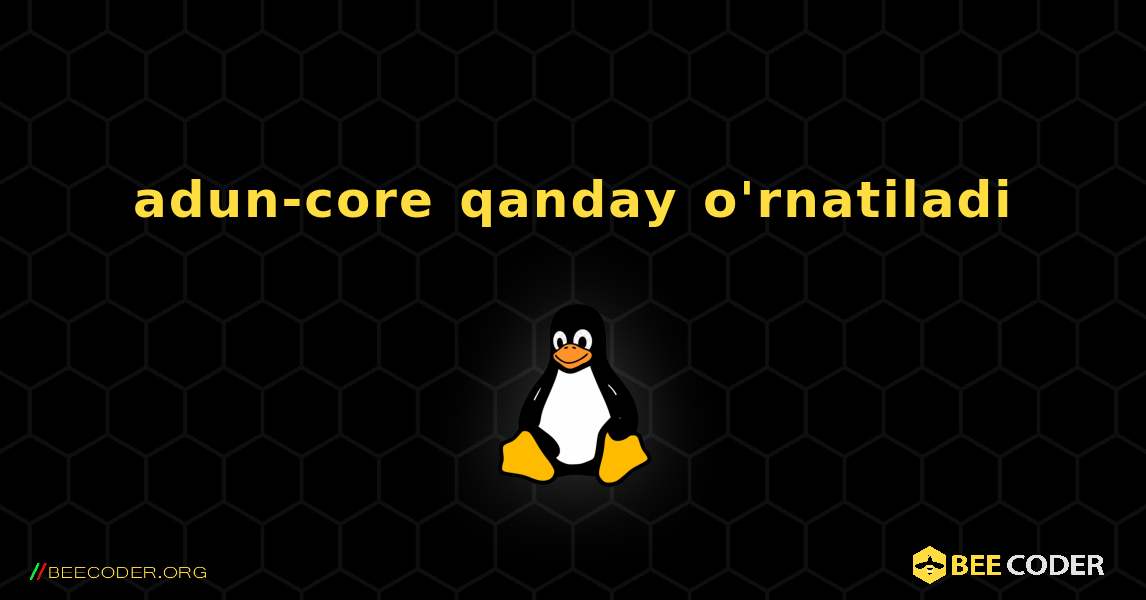 adun-core  qanday o'rnatiladi. Linux