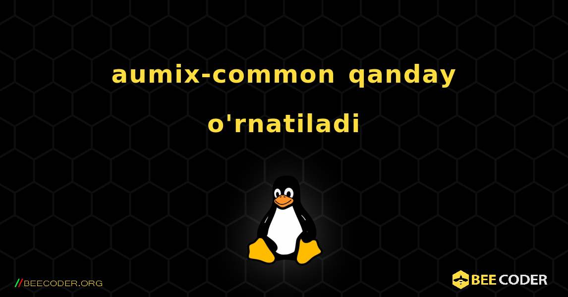 aumix-common  qanday o'rnatiladi. Linux