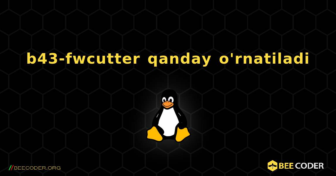 b43-fwcutter  qanday o'rnatiladi. Linux